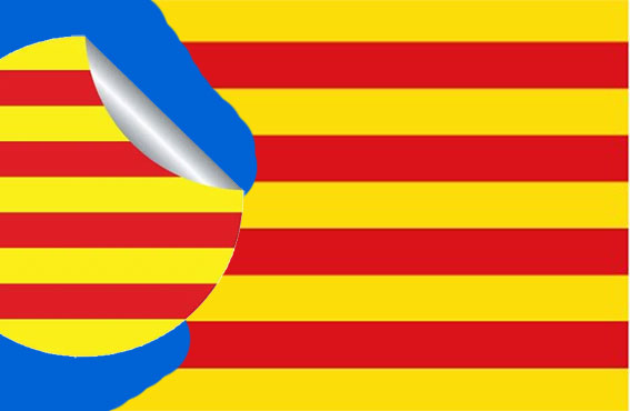 Bandera Señera sobre estelada