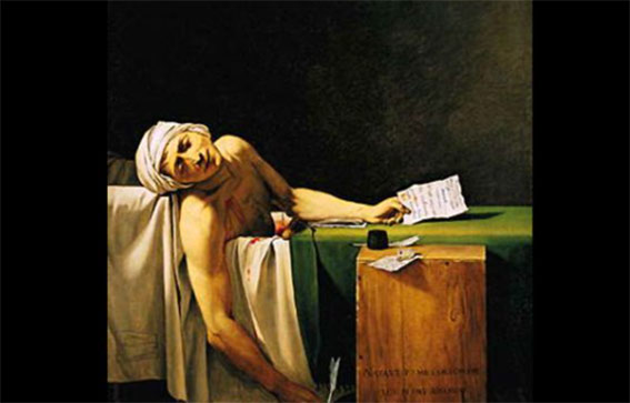 La muerte de Marat por Jacques Louis David