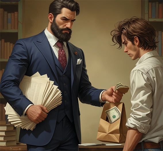 LA CONJURA DE LOS CHIRINGOS EDITORIALES 1 Editor comprando un manuscrito a un escritor