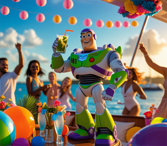 LA VIDA GIRA 2 Buzz Lightyear tomando un mojito en verano