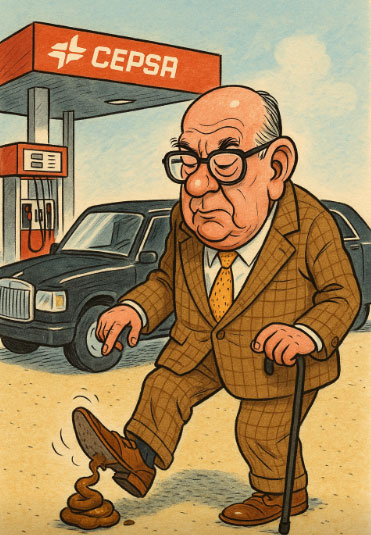 Cela pisa una mierda al salir de su limusina