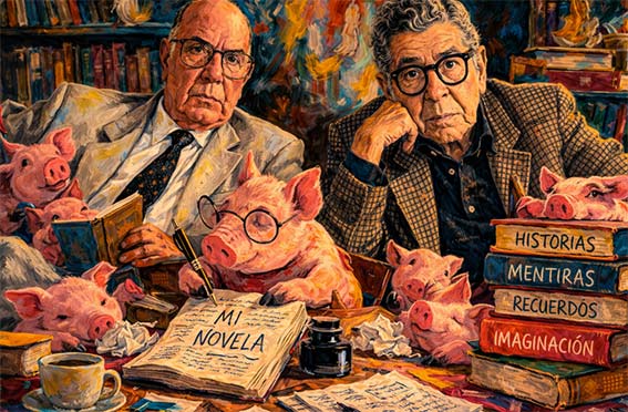El escritor y su manada de cerditos literarios