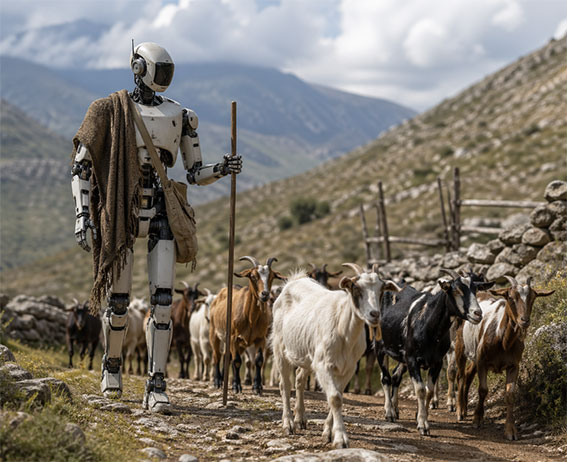 Robot humanoide pastor de cabras
